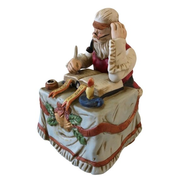Santa Figurine Music Box Plays You Better Watch Out Boys Girls Naughty Nice List - Picture 8 of 10